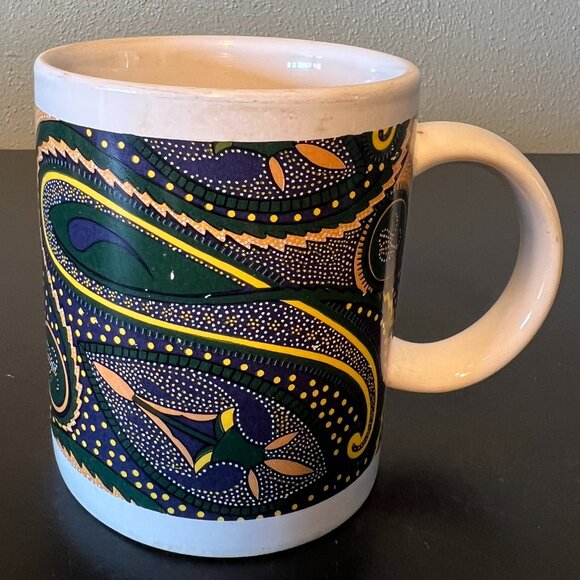 Set of 2 Australia Aboriginal Dot Painting  DreamTime Art Inspired Ceramic Mugs - Picture 8 of 14